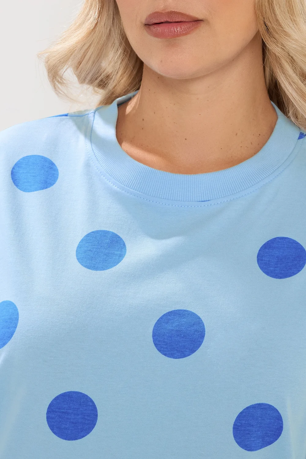 Yours Limited Curve Blue Polka Dot T-Shirt - 12 Image 4