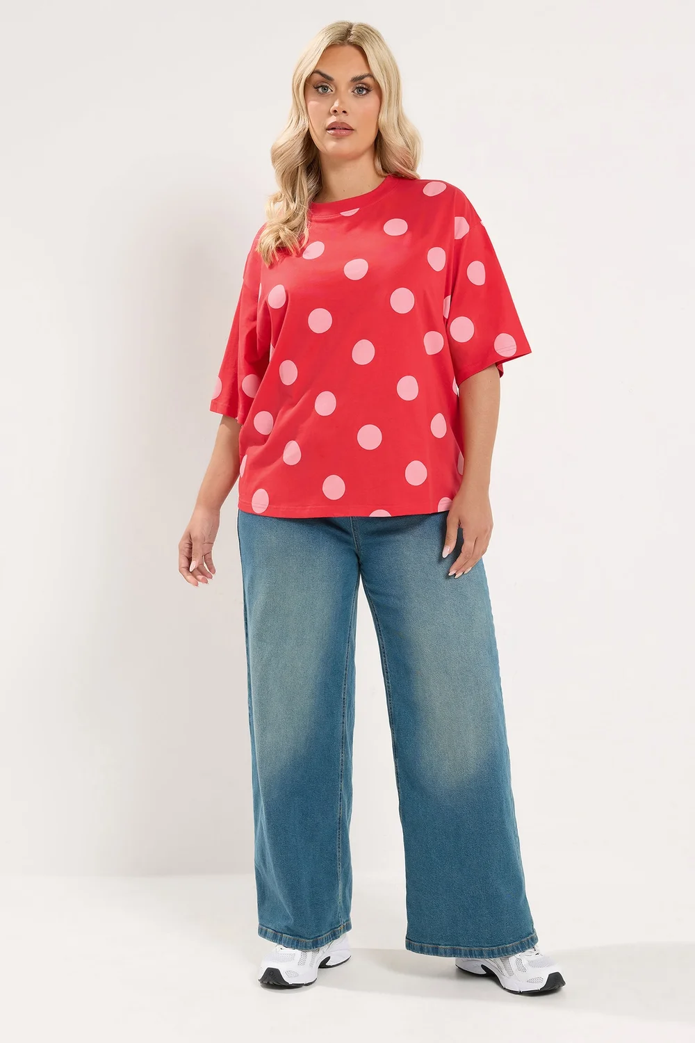 Yours Limited Curve Red Polka Dot T-Shirt - 16 Image 2