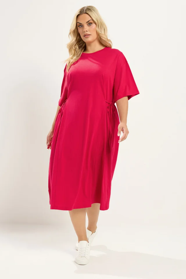 Yours Curve Red Front Tie Midi Dress