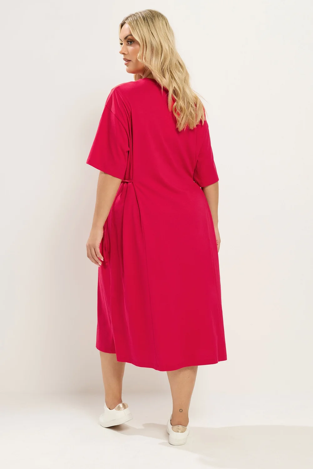Yours Curve Red Front Tie Midi Dress - 16 Image 3