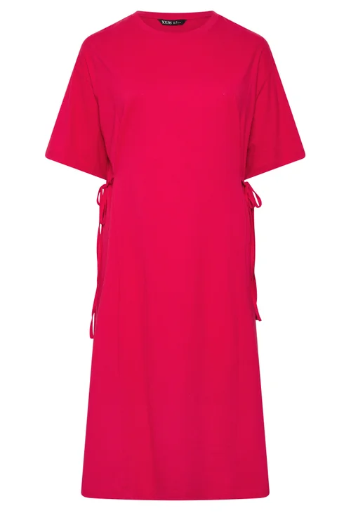 Yours Curve Red Front Tie Midi Dress - 16 Image 5