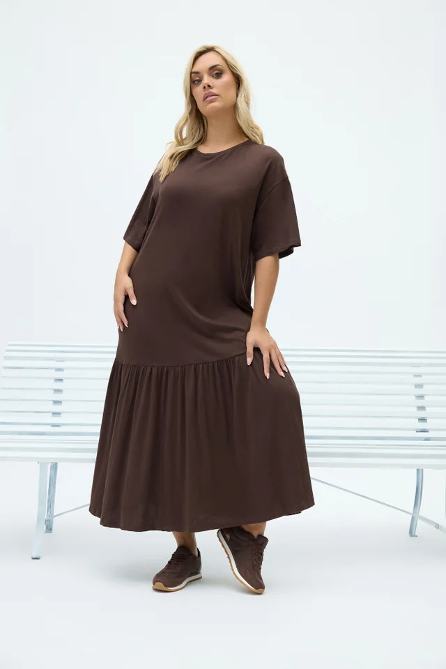 Yours Curve Chocolate Brown Maxi Dress
