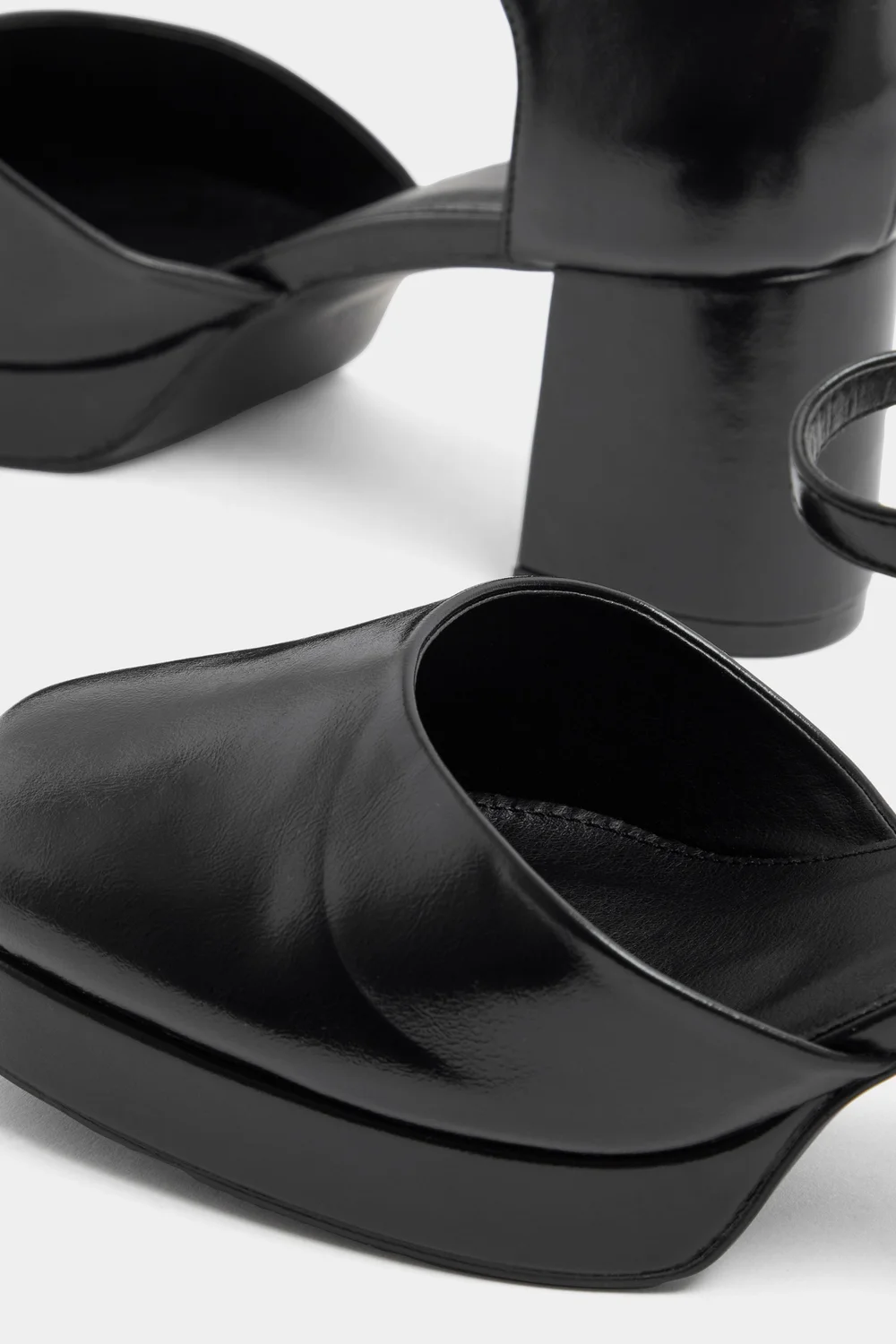 Yours Black Faux Leather Platform Block Heels In Extra Wide EEE Fit - 6 Extra Wide Image 5