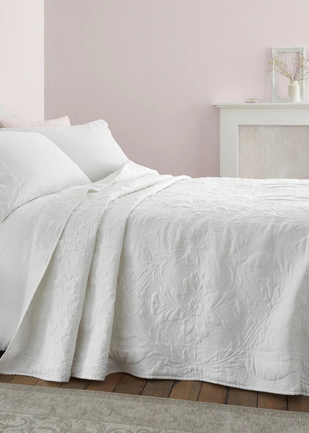 Bianca Fine Linens Marianne Matelasse 240x260cm Bedspread White - One Size Image 1