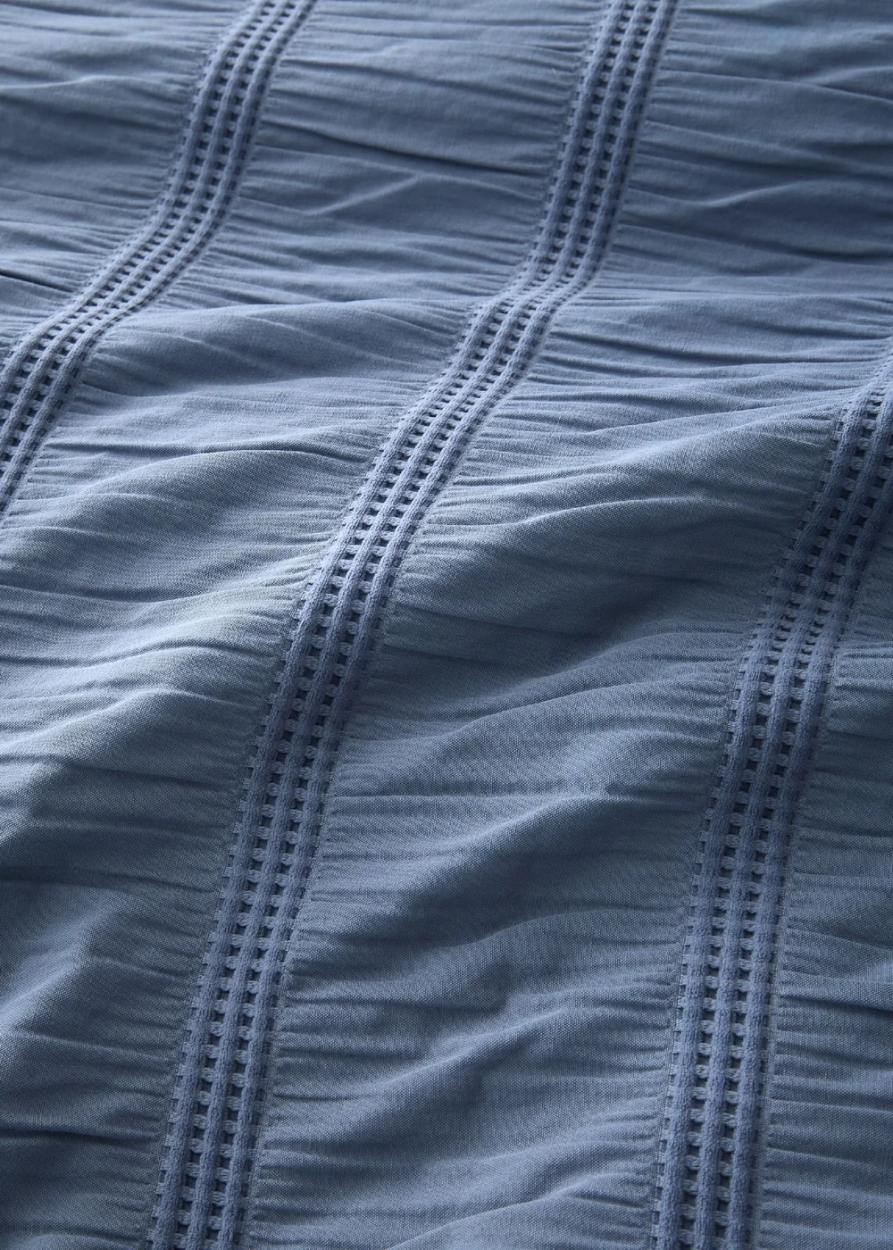 Pineapple Elephant Waffle Seersucker Duvet Cover Set Blue - Single Image 4