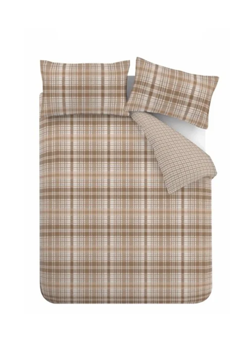 Catherine Lansfield Brushed Hamish Check Duvet Cover Set Natural - Single Image 5