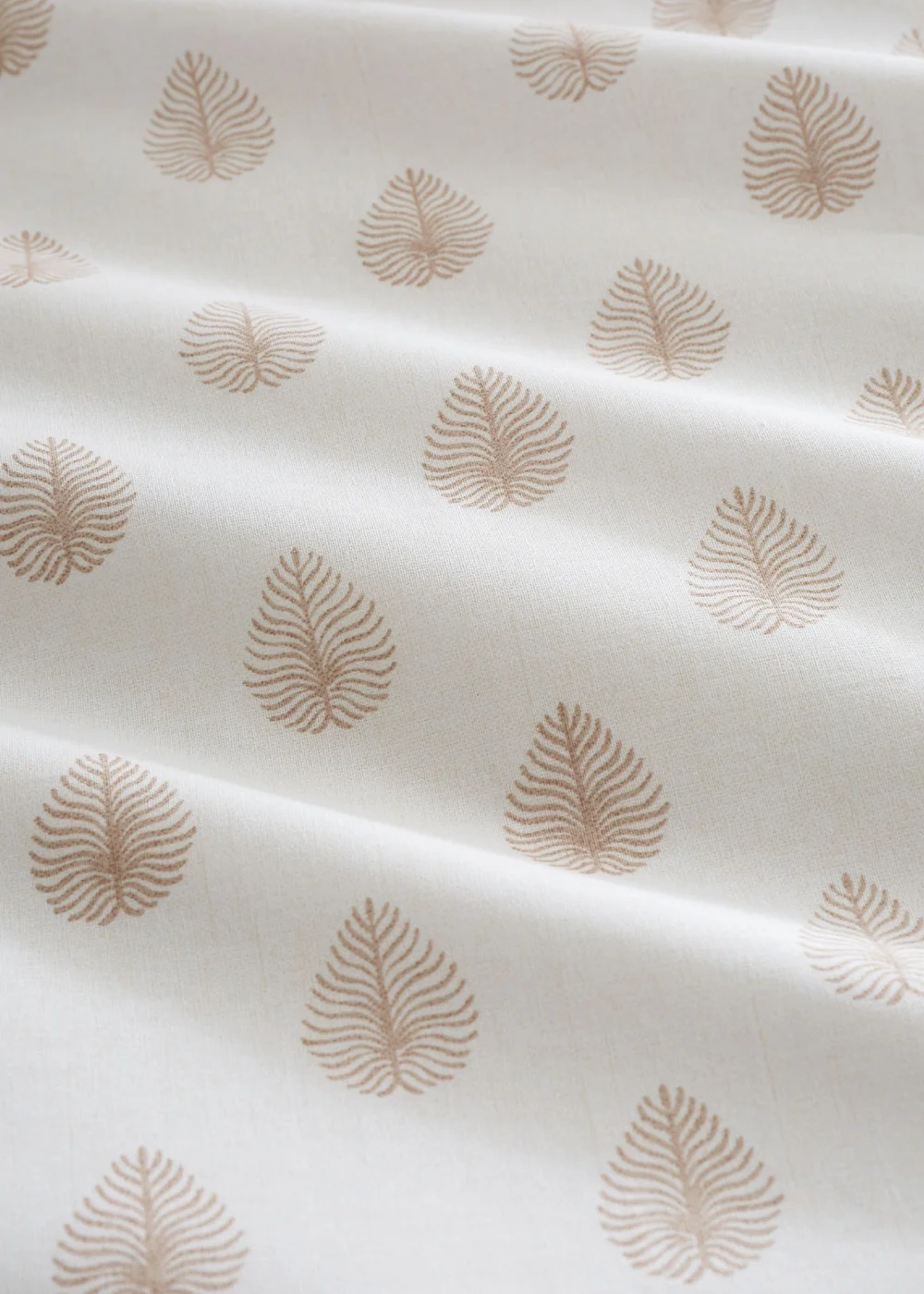 Emily Bond Jaipur Leaves 100% Cotton Reversible Duvet Cover Set Cream / Natural - Single Image 5