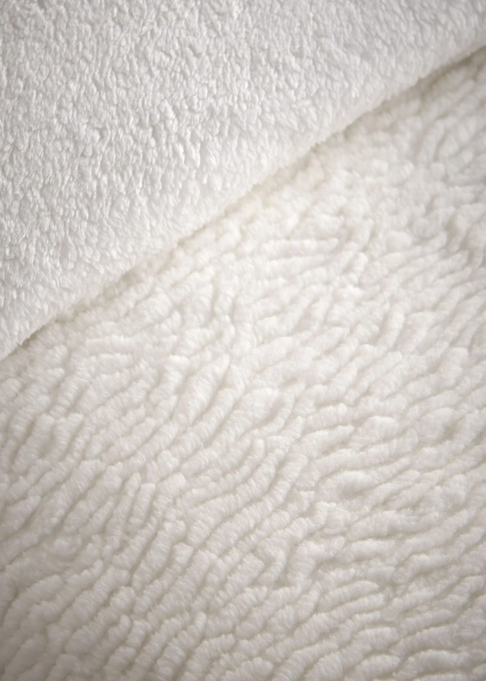 Catherine Lansfield Textured Wave Faux Fur Duvet Cover Set Cream - Single Image 3