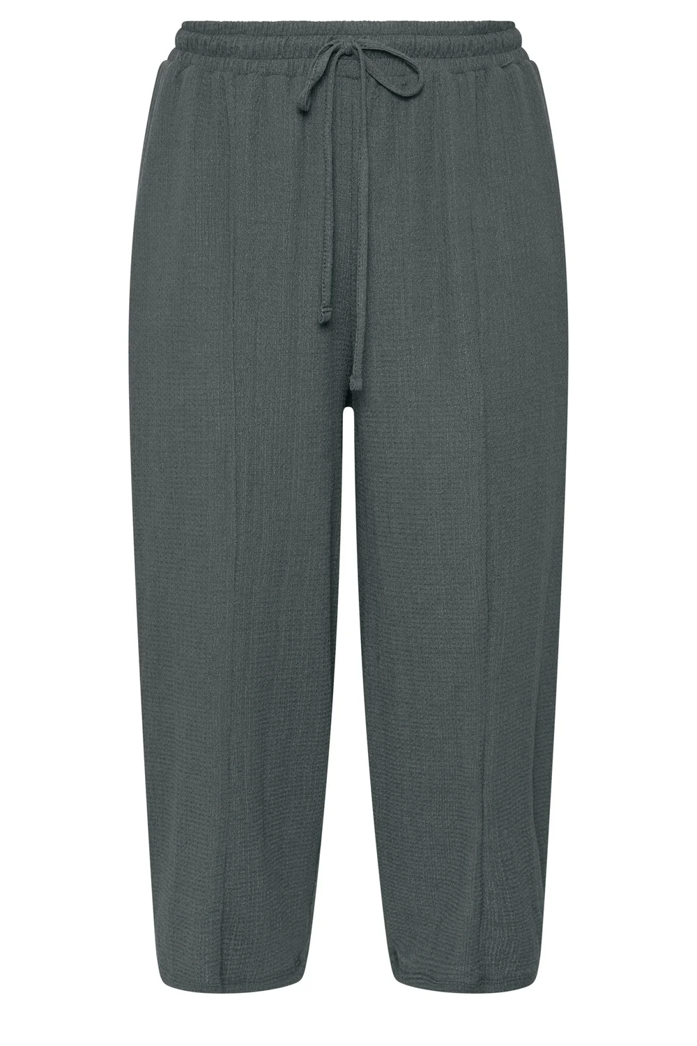 Yours Curve Grey Crinkle Barrel Trousers - 14 Image 5