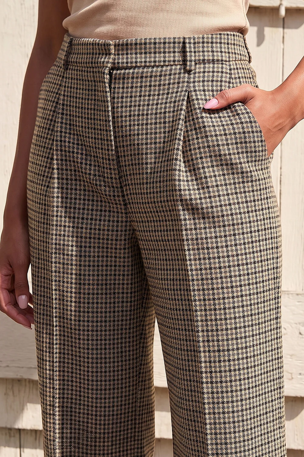 Roman Brown Tweed Wide Leg Trouser - 10 Image 4