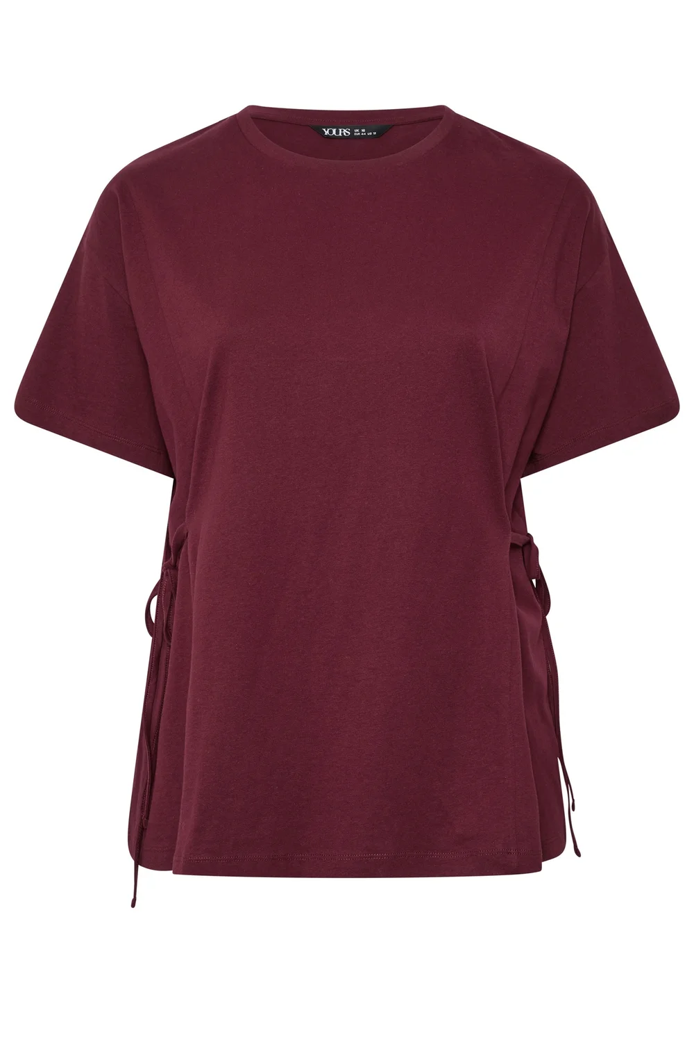 Yours Curve Burgundy Red Tie Front T-Shirt - 22-24 Image 5
