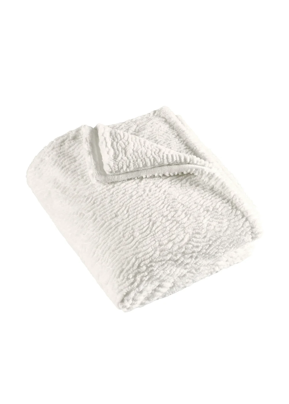 Catherine Lansfield Textured Wave Faux Fur 150x200cm Blanket Throw Cream - One Size Image 4