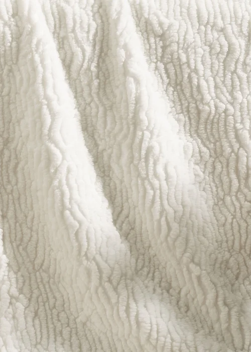 Catherine Lansfield Textured Wave Faux Fur 150x200cm Blanket Throw Cream - One Size Image 3