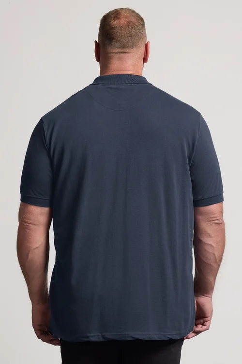 BadRhino Navy Blue & Red Contrast Polo Shirt - 4XL Image 3