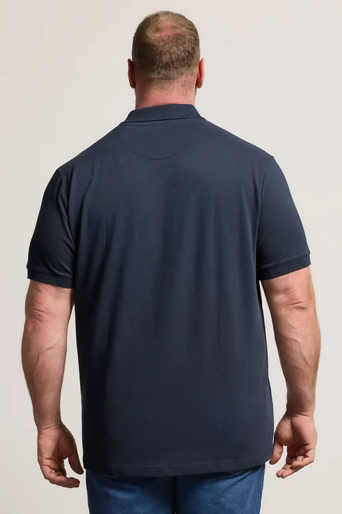 BadRhino Navy Blue & Red Contrast Polo Shirt - 4XL Image 3