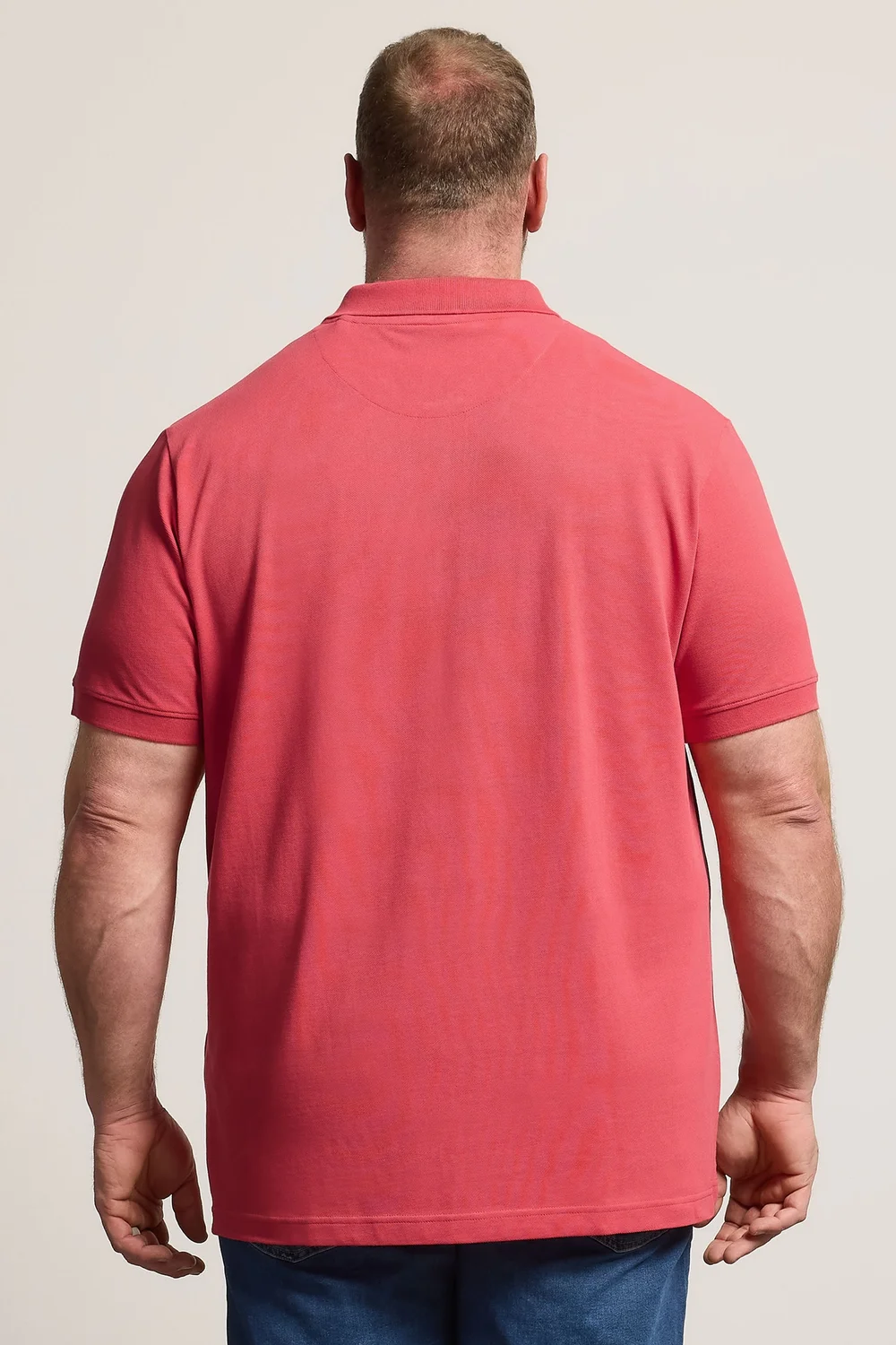 BadRhino Pink & Yellow Contrast Short Sleeve Polo Shirt - XL Image 3