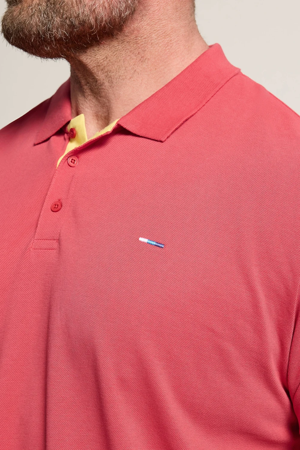 BadRhino Pink & Yellow Contrast Short Sleeve Polo Shirt - XL Image 4