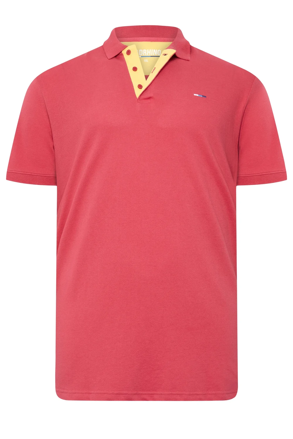 BadRhino Pink & Yellow Contrast Short Sleeve Polo Shirt - XL Image 5