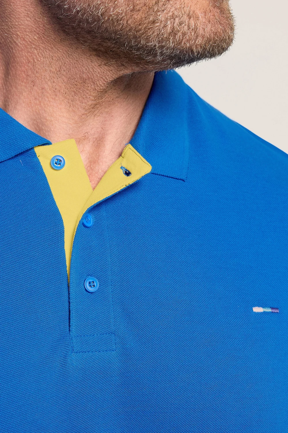 BadRhino Blue & Yellow Contrast Polo Shirt - 5-6XL Image 5
