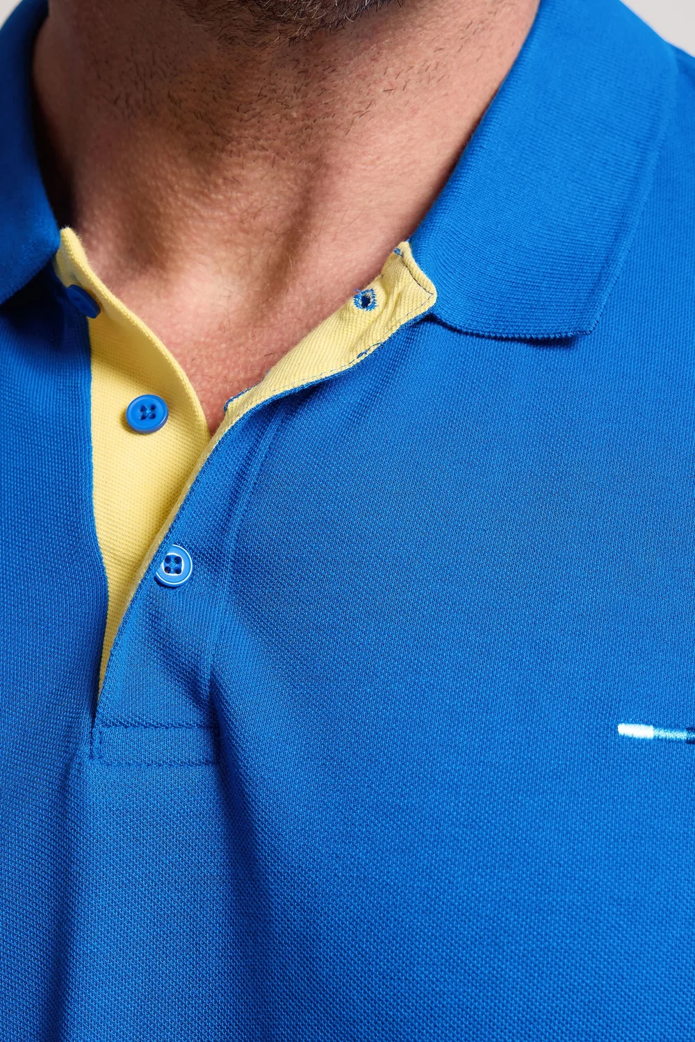 BadRhino Blue & Yellow Contrast Polo Shirt - 5-6XL Image 5