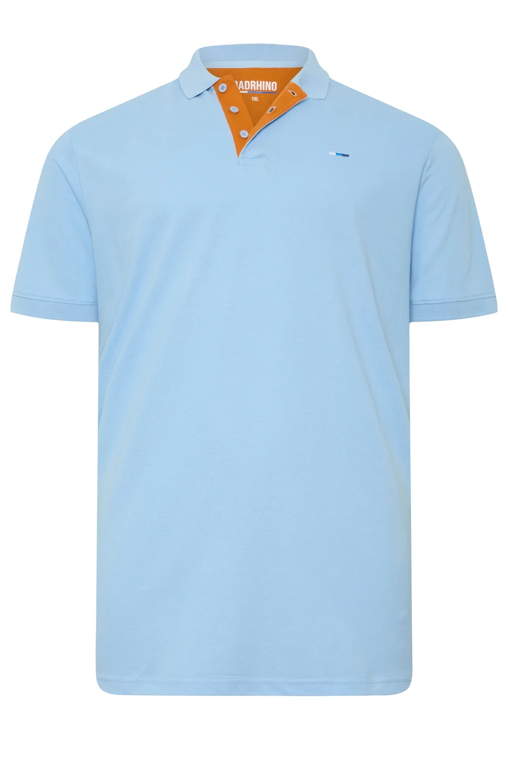 BadRhino Light Blue Contrast Short Sleeve Polo Shirt - 4XL Image 5