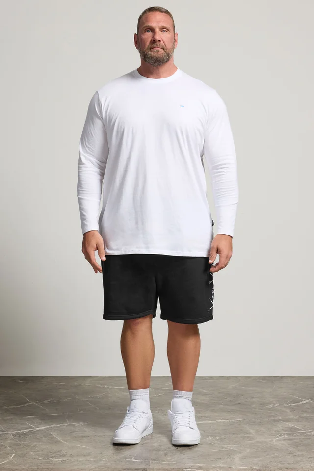 BadRhino Black Skull Printed Jogger Shorts