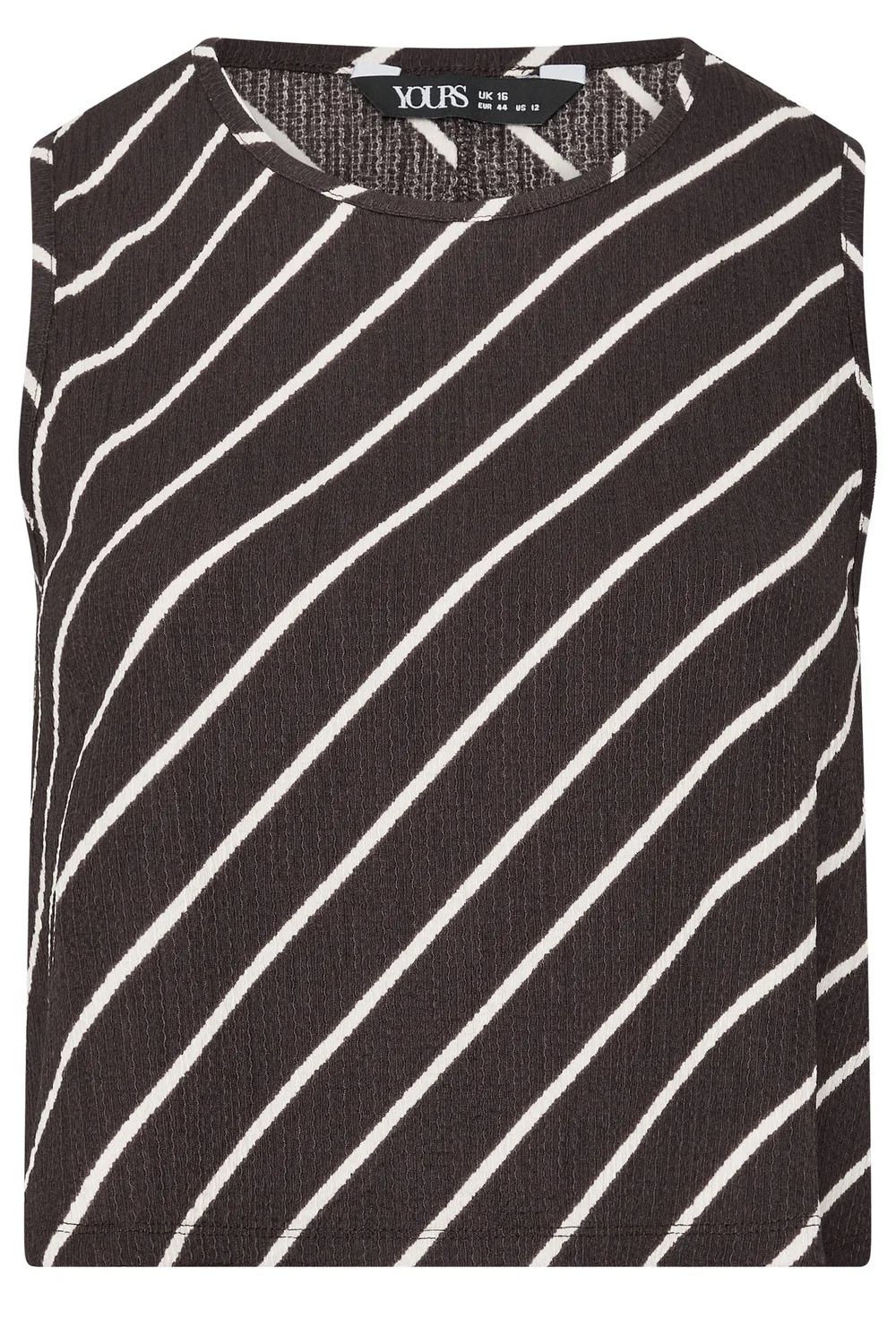 Yours Curve Chocolate Brown Stripe Vest Top - 22-24 Image 5