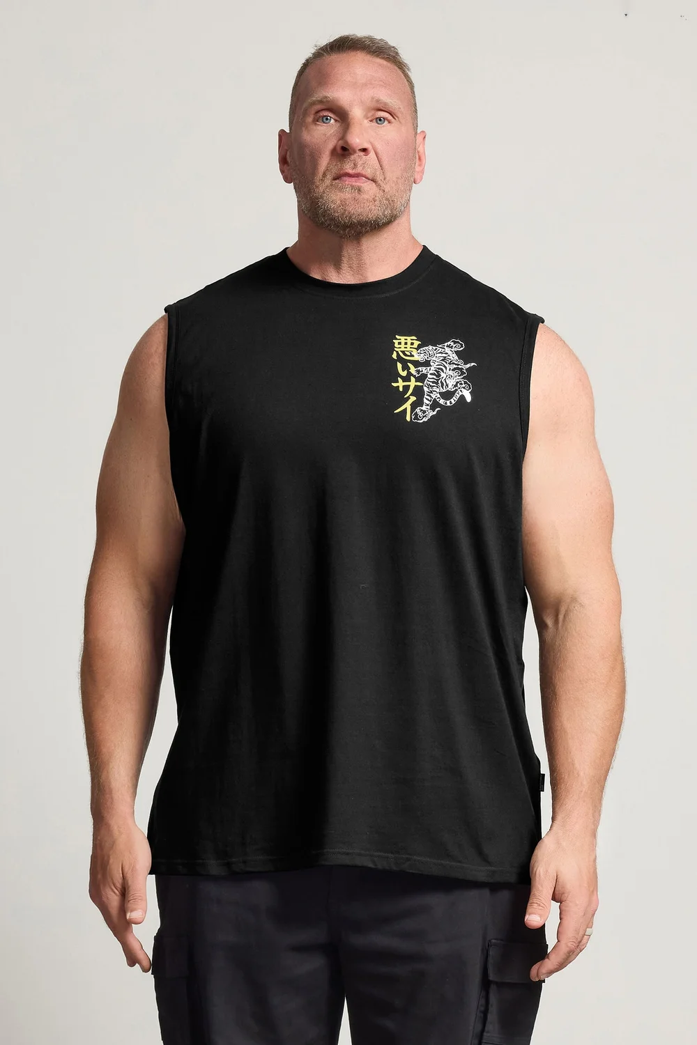 BadRhino Black Tiger Graphic Muscle Vest - 4XL Image 1