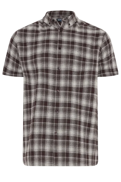BadRhino Brown Check Stripe Short Sleeve Shirt - 3XL Image 5