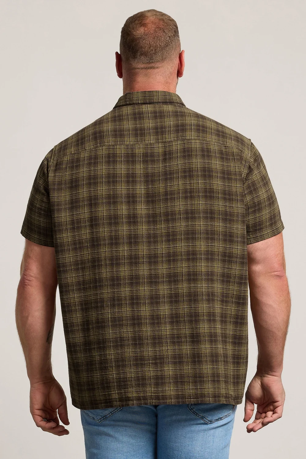 BadRhino Brown Check Stripe Short Sleeve Shirt - 3XL Image 3