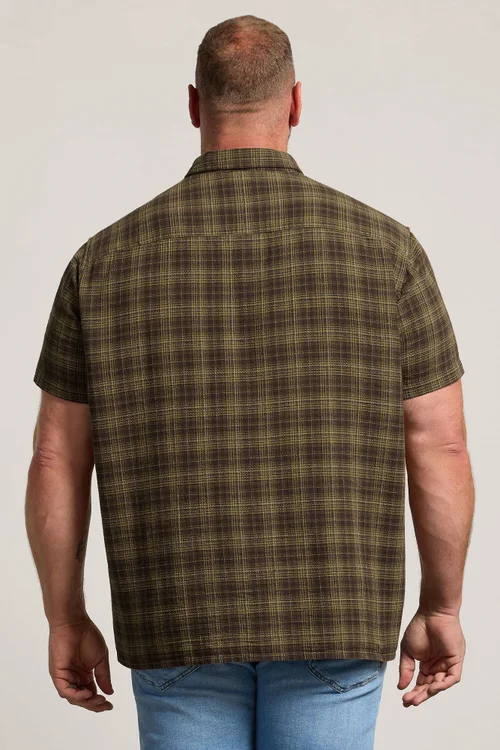 BadRhino Brown Check Stripe Short Sleeve Shirt - 3XL Image 3