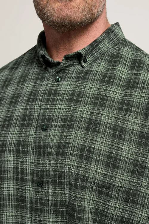 BadRhino Green Check Print Short Sleeve Shirt - 7-8XL Image 4