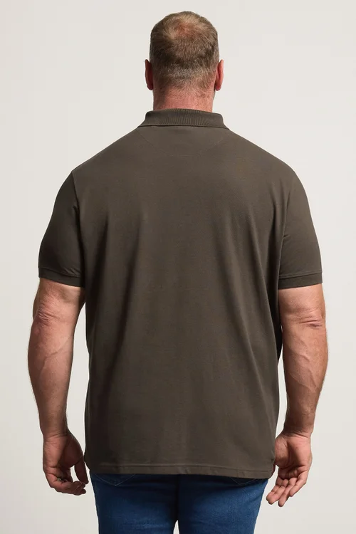 BadRhino Contrast Brown Short Sleeve Polo Shirt - 2XL Image 3