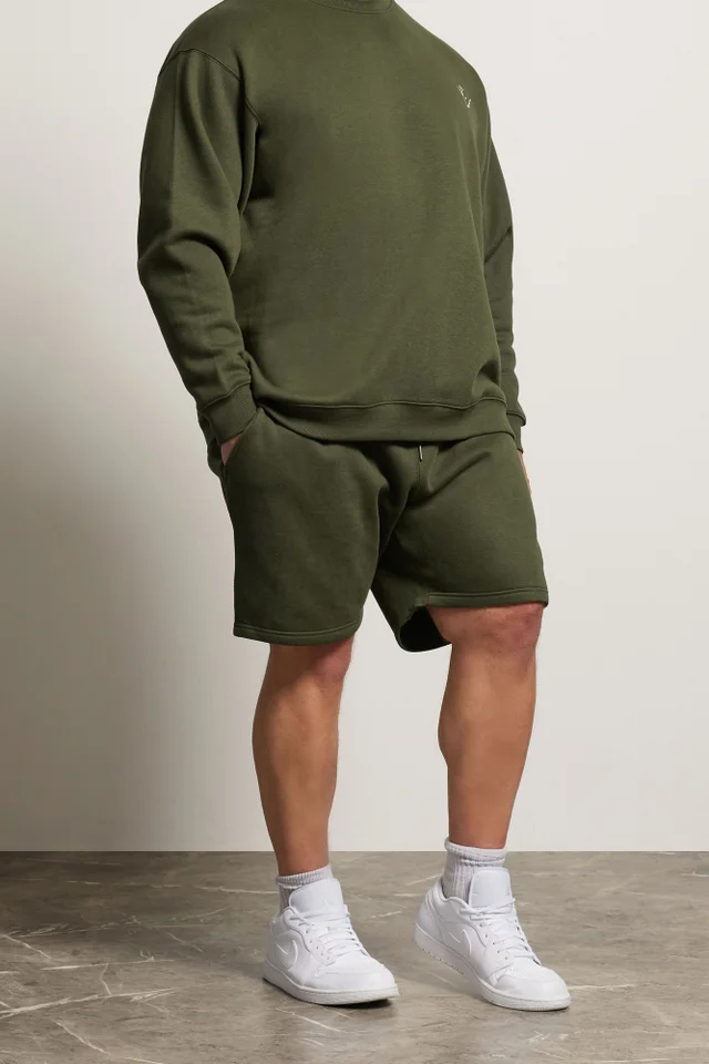 BadRhino Olive Green Logo Shorts