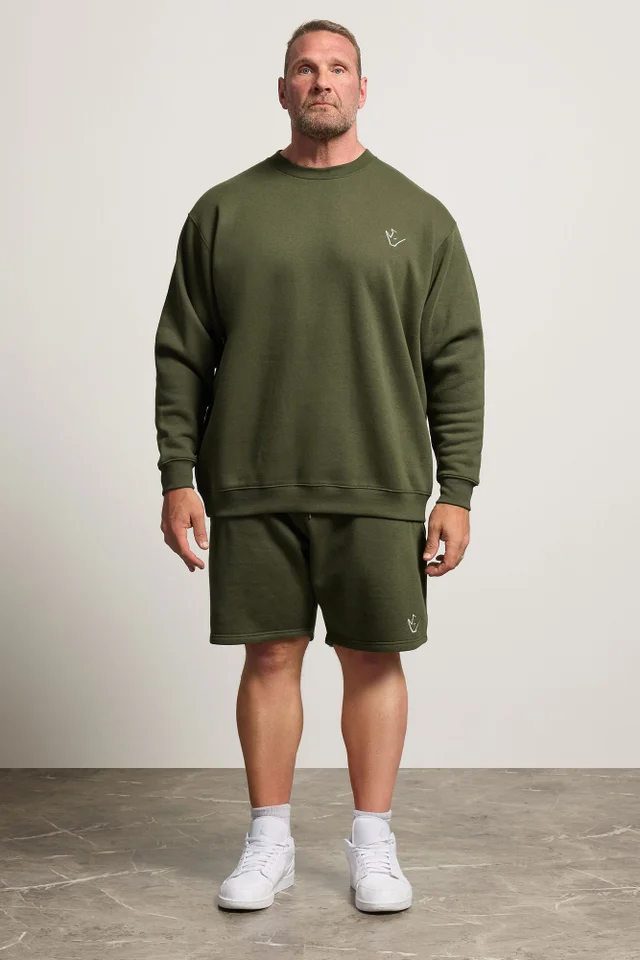 BadRhino Olive Green Logo Shorts