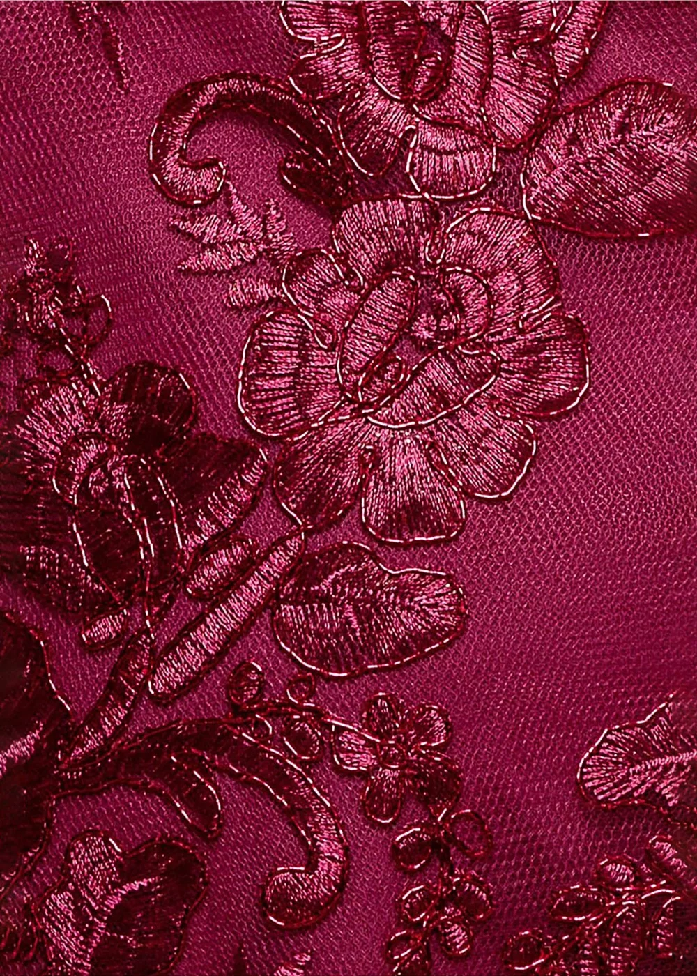 Goddiva Burgundy Scallop Edge Corset Back Structured Lace Mini Dress - 16 Image 5