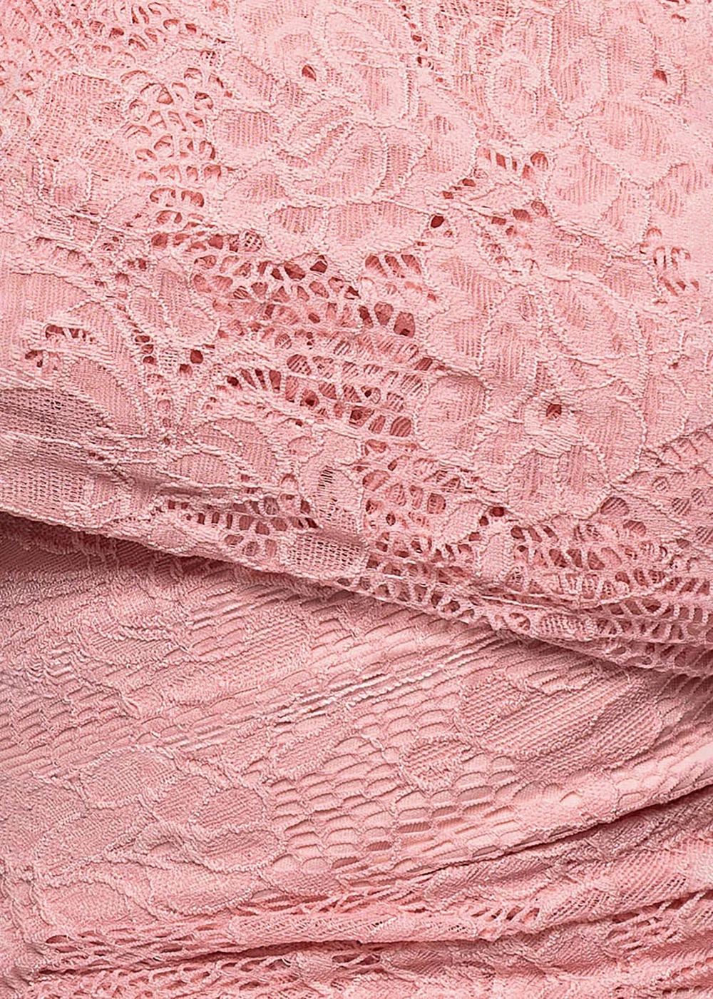 Goddiva Blush One Shoulder Pleated Bardot Lace Maxi Dress - 14 Image 4
