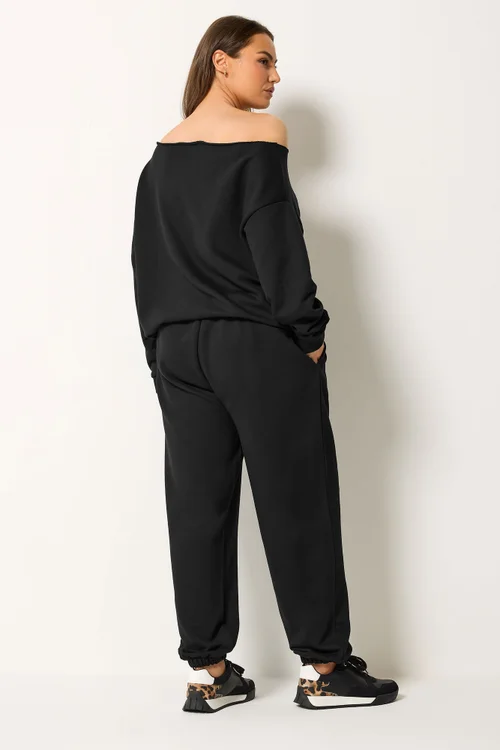 Yours Curve Black 'NYC' Slouch Sweatshirt & Jogger Set - 26-28 Image 3