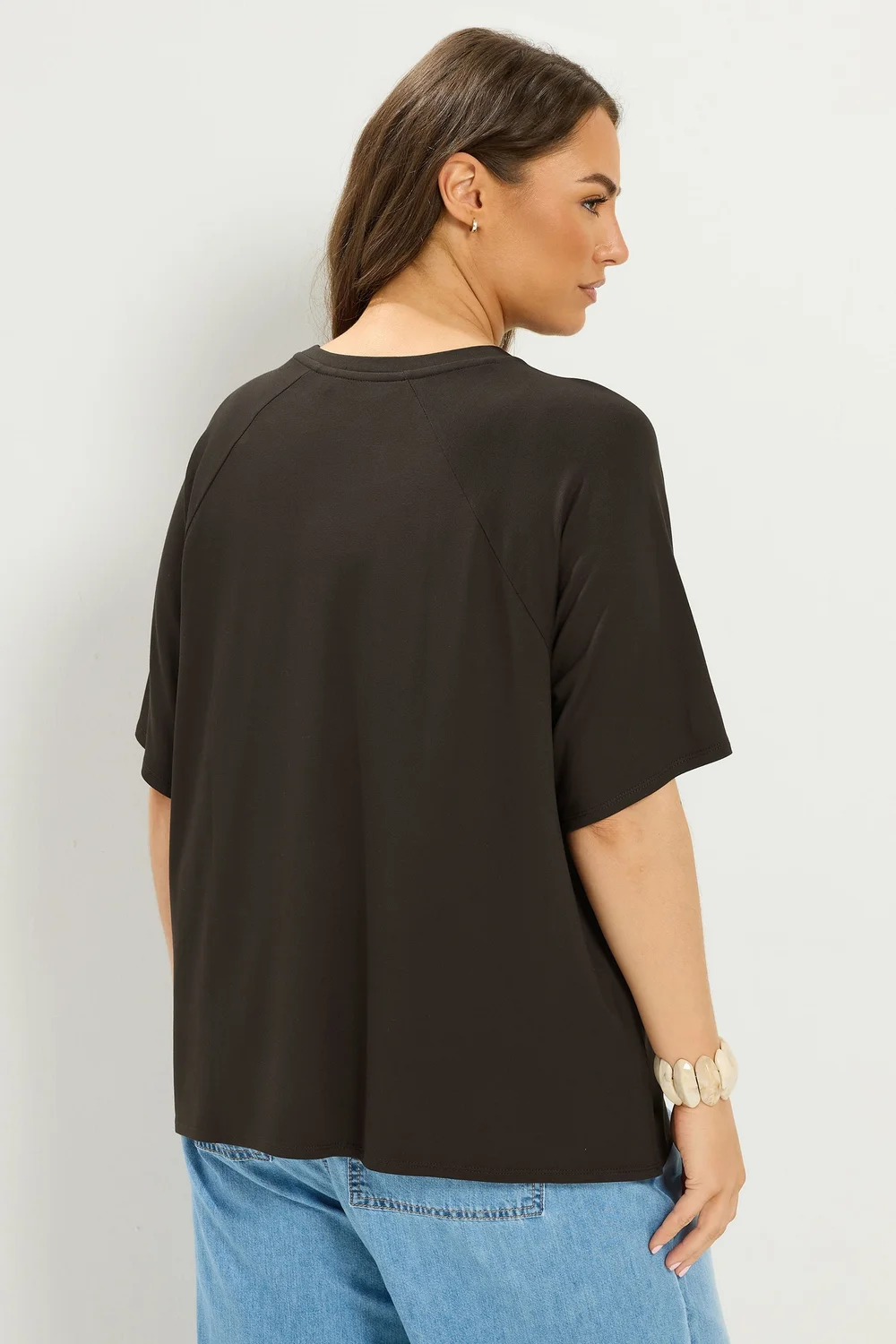 Yours Curve Brown Soft Touch Raglan T-Shirt - 20 Image 3