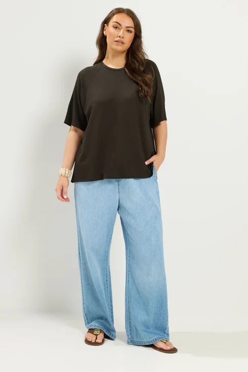 Yours Curve Brown Soft Touch Raglan T-Shirt - 20 Image 2