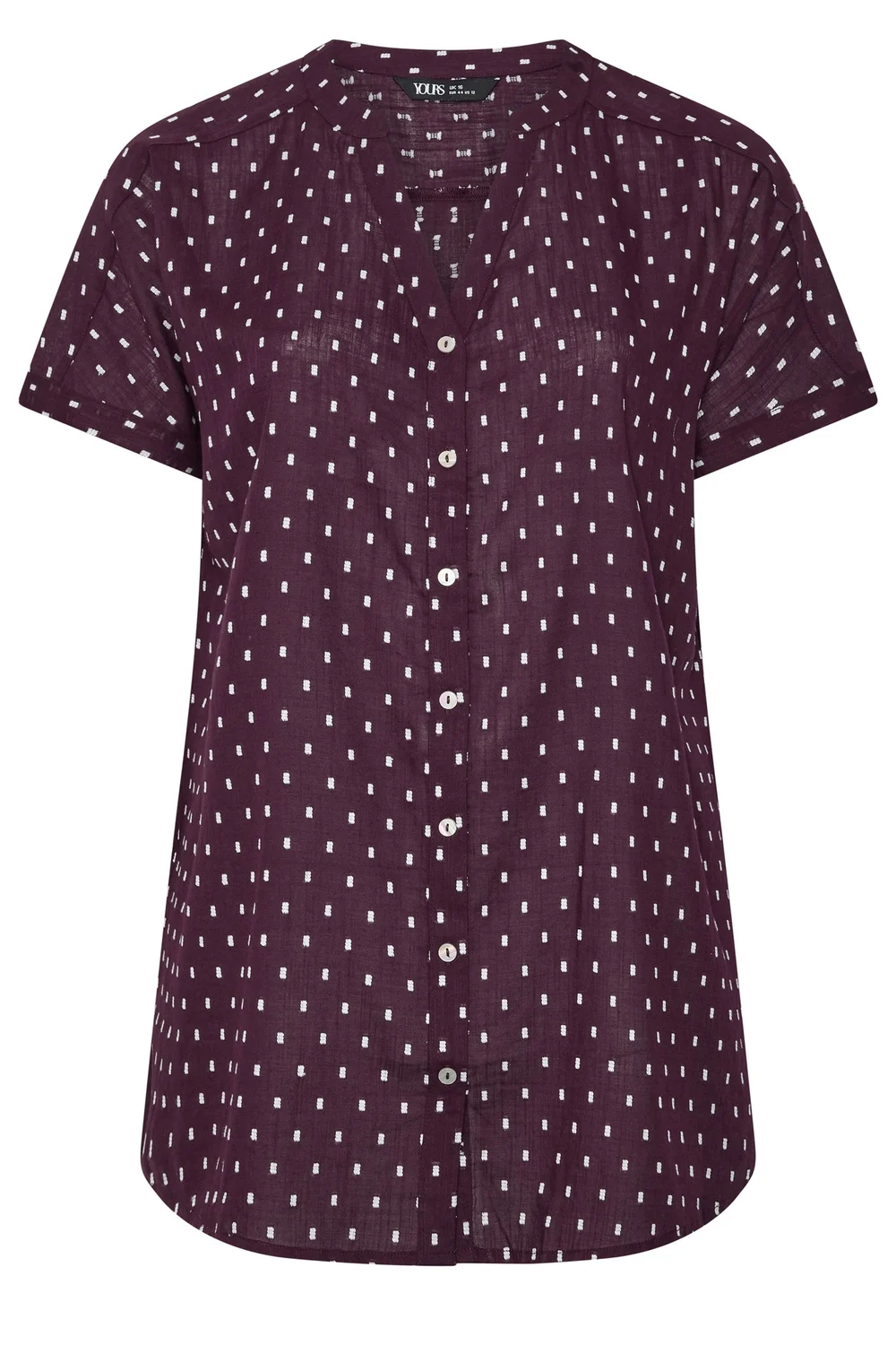 Yours Curve Purple Notch Neck Dobby Blouse - 20 Image 5