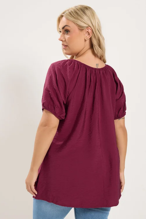 Yours Curve Burgundy Red Blouse - 26-28 Image 4