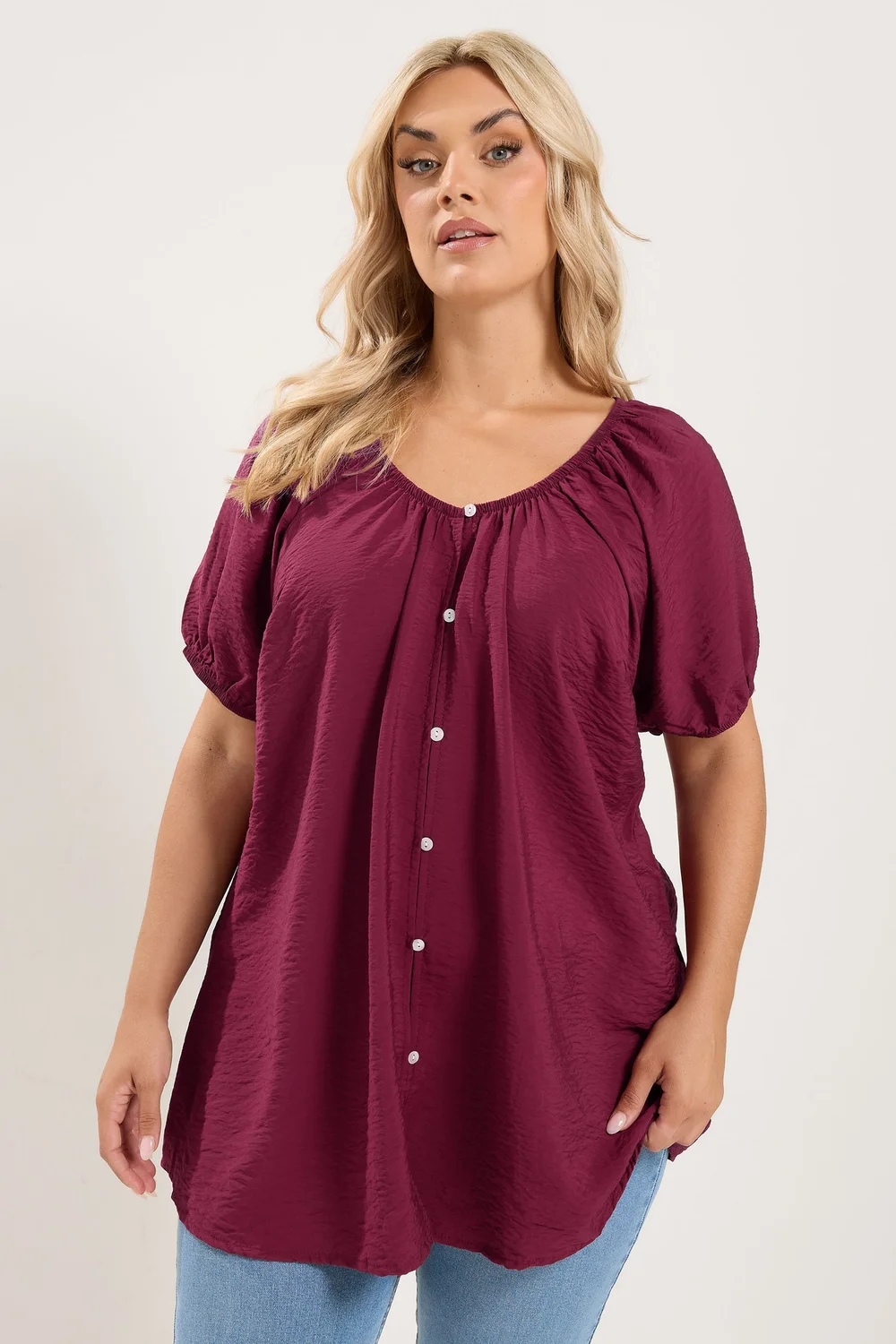 Yours Curve Burgundy Red Blouse - 26-28 Image 2