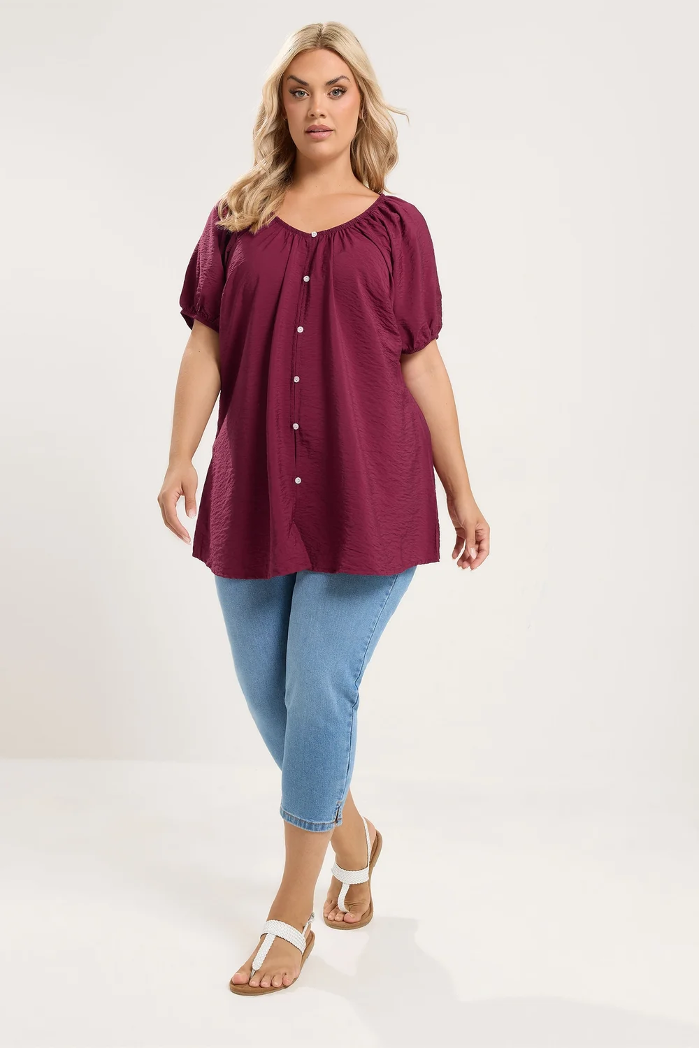 Yours Curve Burgundy Red Blouse - 26-28 Image 3