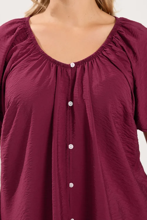 Yours Curve Burgundy Red Blouse - 26-28 Image 5