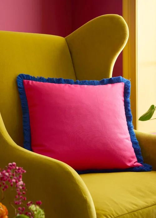Sophie Robinson Darling Diagonal Stripe Reversible 50x50cm Filled Cushion Bright - 50cm x 50cm Image 2