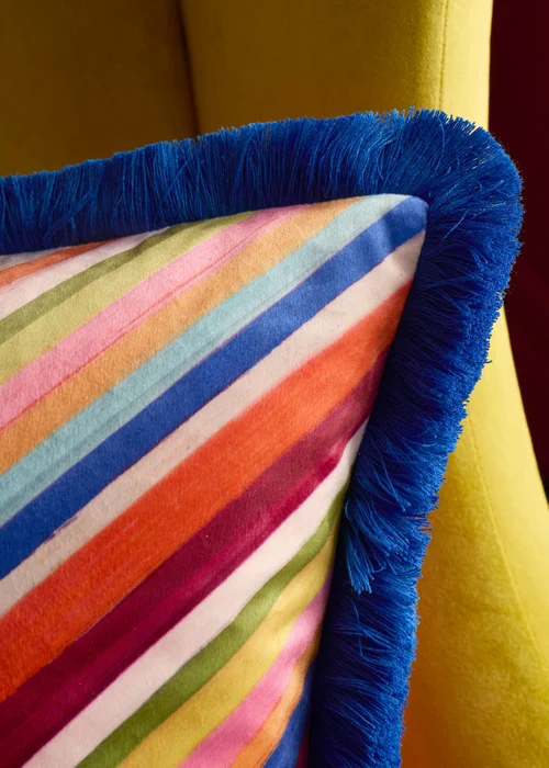 Sophie Robinson Darling Diagonal Stripe Reversible 50x50cm Filled Cushion Bright - 50cm x 50cm Image 3