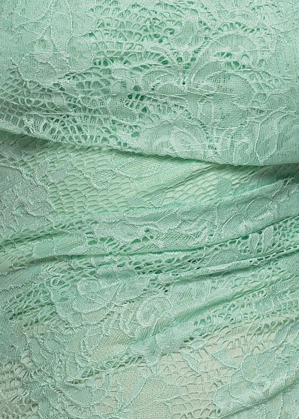 Goddiva Mint One Shoulder Pleated Bardot Lace Maxi Dress - 10 Image 4