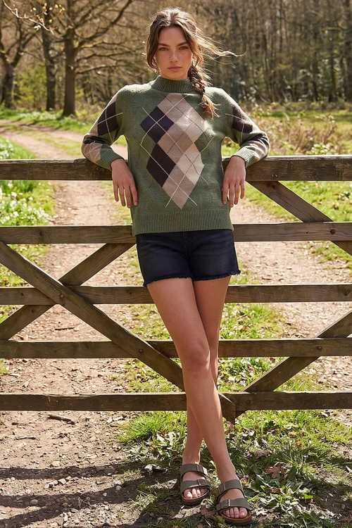 Roman Khaki Petite Agryle Knit Jumper - 8 Image 2