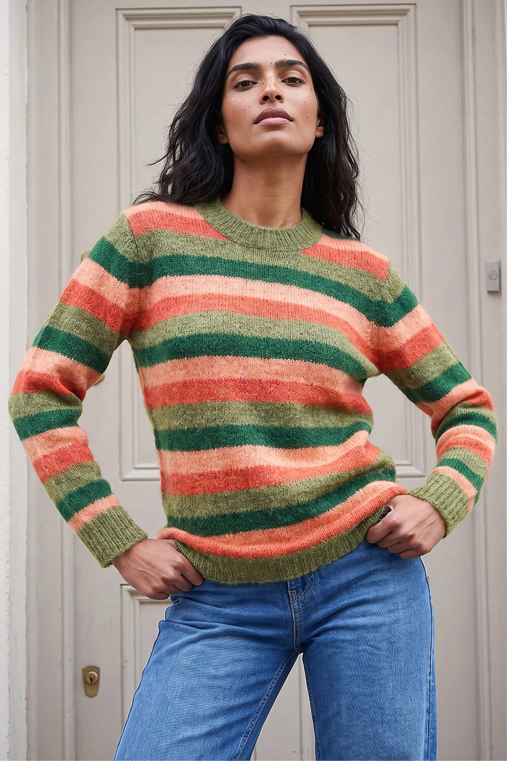 Roman Orange Stripe Soft Knit Jumper - 18 Image 1